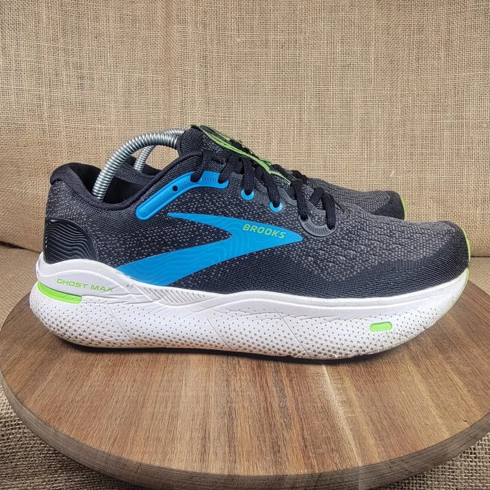 Brooks Ghost Max Running Shoes Black Blue Green Cushion Sneakers Men's Size 9 D